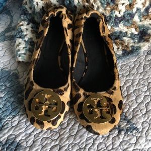 PreOwned Tory Burch Leopard Print Ballet Slippers A20A sz7